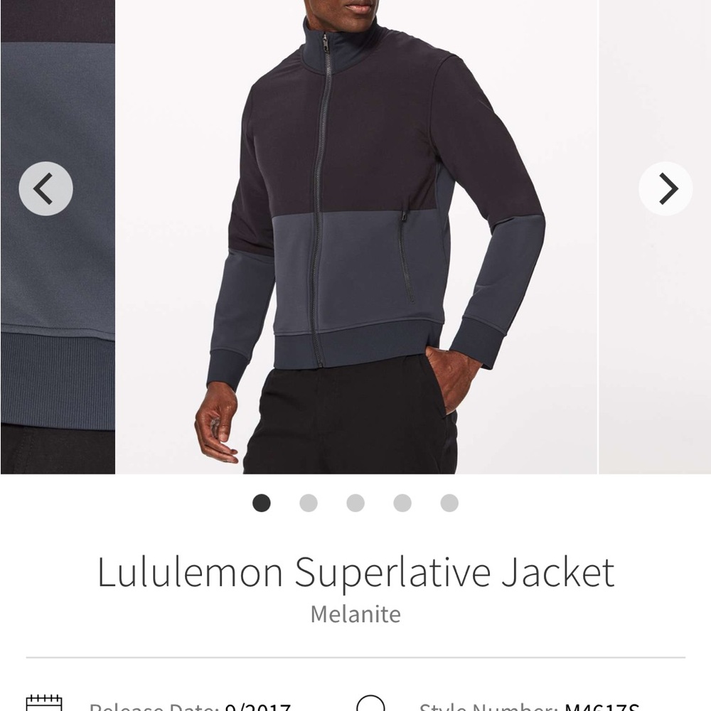 Lululemon Athletica Bomber Jacket - Dark Blue and Gray
